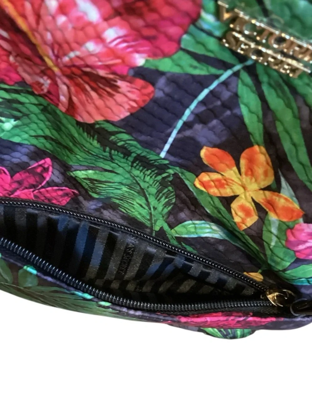 Victoria's Secret Tropic‎ Jetsetter Mini Backpack Gold Chain Accent Straps